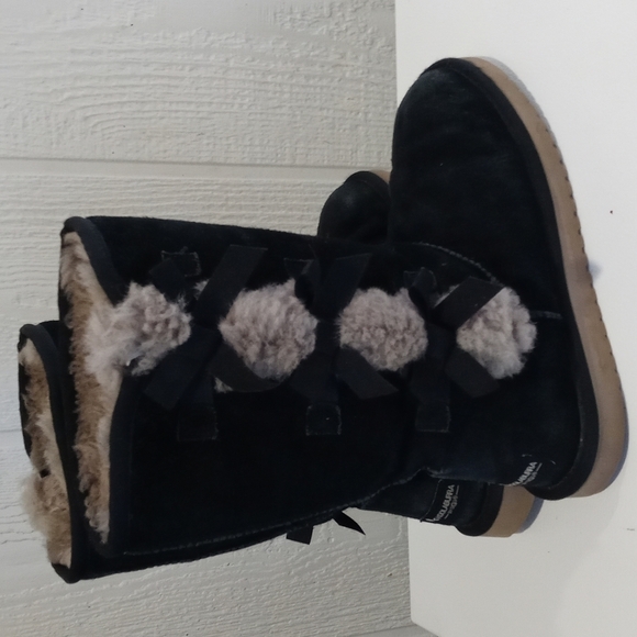 Koolaburra Ugg boots black and gray bow tie size 8 - Picture 1 of 13